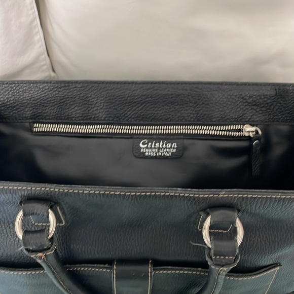Black Italian Leather Travel Bag/Satchel
